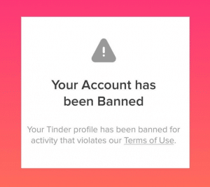 Banned Tinder Account Screen